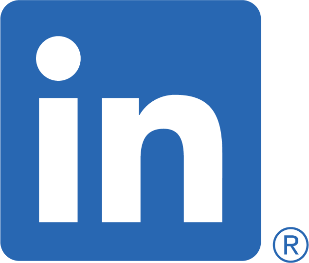 Linkedin Icon: weißes in im blauen Viereck